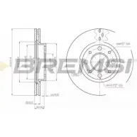 Тормозной диск BREMSI JQ84B 43 DBB179V 4302659 4A14H20