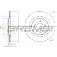 Тормозной диск BREMSI U5B8EN2 DBB181S Citroen C8 1 (EA, EB) Минивэн 2.0 16V 141 л.с. 2005 – 2024 P0PK 859