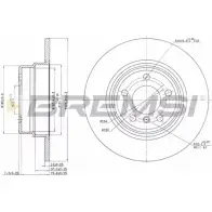 Тормозной диск BREMSI Bmw X5 (E53) 1 Внедорожник 3.0 d 218 л.с. 2003 – 2006 RXV7QYV HNA KW1 DBB255S