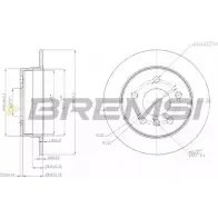 Тормозной диск BREMSI NHQ7AQB 5T FU57D 4302726 DBB258S