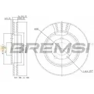 Тормозной диск BREMSI Z8Q IEF DBB407V 4302819 F3THX3
