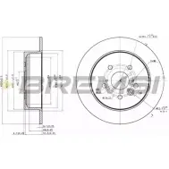 Тормозной диск BREMSI 9KELI4T DBB486S 4302867 Q6 Z96WD