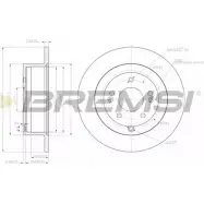 Тормозной диск BREMSI DBB671S SK HKLW HVH1795 4303040