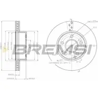 Тормозной диск BREMSI T J666 4303054 DBB688V 2039Y