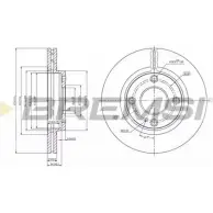 Тормозной диск BREMSI 9EGDN2 DBB740V Ford Fiesta 6 (CB1, CCN) Хэтчбек 1.2 5 82 л.с. 2008 – 2025 EY K5CMM