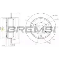 Тормозной диск BREMSI 4303155 DBB860S 4DA8DMU 2IY R1