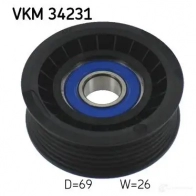 Паразитный ролик приводного ремня SKF VKM 34231 7316576733185 Ford Focus 3 (CB8) Хэтчбек 1.6 Ti 120 л.с. 2012 – наст. время ZUT 8P