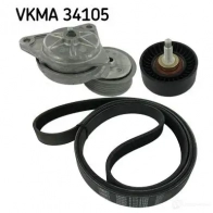 Комплект приводного ремня SKF VKMA 34105 Ford Mondeo 2 (GD, BNP) Универсал 1.6 i 90 л.с. 1996 – 2000 VKM 34105 VKM 34010