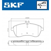 Тормозные колодки дисковые, комплект SKF VKBP 80051 1440250797 Q7O 7K - Изображение 5