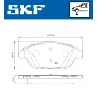 Тормозные колодки дисковые, комплект SKF Peugeot 2008 1 (C) Универсал 1.2 VTi 82 л.с. 2013 – 2025 VKBP 80098 Q7 024
