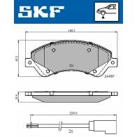 Тормозные колодки дисковые, комплект SKF B3 4I4NA Ford Transit 7 (FM) Грузовик 2.2 TDCi 140 л.с. 2007 – 2011 VKBP 80110 E