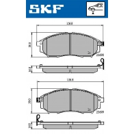 Тормозные колодки дисковые, комплект SKF VKBP 80166 A OG8 BRH0 Infiniti G (V35) 3 Седан 3.5 x 284 л.с. 2004 – 2006