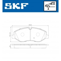 Тормозные колодки дисковые, комплект SKF MY PH8 Mercedes Vito (W447) 3 Автобус 116 CDI (447.701, 447.703, 447.705) 163 л.с. 2019 – 2024 VKBP 80213