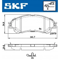 Тормозные колодки дисковые, комплект SKF VKBP 80239 A Suzuki Vitara (LY) 4 Кроссовер DT A9WY