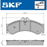 Тормозные колодки дисковые, комплект SKF VKBP 80251 57 V0X 1440250920