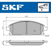 Тормозные колодки дисковые, комплект SKF HRL9 W Acura MDX 1 (YD1) 2001 – 2006 VKBP 80296