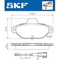 Тормозные колодки дисковые, комплект SKF Fiat Panda (169) 2 Хэтчбек 1.2 (169AxF2A. 169AxF1A) 69 л.с. 2010 – 2013 VKBP 80299 E FC GTM03