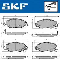 Тормозные колодки дисковые, комплект SKF Ford Transit 6 (FD) Автобус 2.0 DI (FE. FF. FG) 75 л.с. 2000 – 2006 VKBP 80300 A 3RJW T