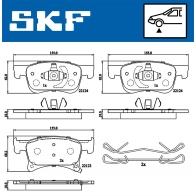 Тормозные колодки дисковые, комплект SKF VKBP 80301 A Opel Corsa (E) 5 2014 – 2019 B EF0M9G