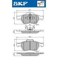 Тормозные колодки дисковые, комплект SKF L35 96L Renault Laguna (KT) 3 Универсал 2.0 dCi (KT07. KT0J. KT14. KT1A. KT1S) 131 л.с. 2007 – 2015 VKBP 80309