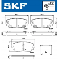 Тормозные колодки дисковые, комплект SKF 8 DQ8E94 VKBP 80332 A Kia Picanto (TA) 2 Хэтчбек 1.2 87 л.с. 2011 – 2025