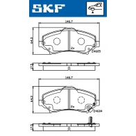 Тормозные колодки дисковые, комплект SKF VKBP 80334 A Jeep Cherokee (KK) 4 Внедорожник 2.8 CRD 4x4 177 л.с. 2008 – 2025 X5 P1M