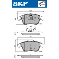 Тормозные колодки дисковые, комплект SKF VKBP 80336 Renault Laguna (KT) 3 Универсал 2.0 dCi (KT07. KT0J. KT14. KT1A. KT1S) 131 л.с. 2007 – 2015 L LKZJ