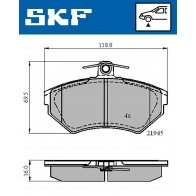 Тормозные колодки дисковые, комплект SKF DCGA V 1440250991 VKBP 80350 - Изображение 5