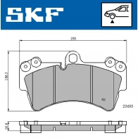 Тормозные колодки дисковые, комплект SKF W88 3QX VKBP 80370 Porsche Cayenne (9PA) 1 Кроссовер 4.8 Turbo S 540 л.с. 2007 – 2010