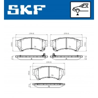 Тормозные колодки дисковые, комплект SKF Mazda 6 (GH) 2 Универсал 2.2 MZR CD 185 л.с. 2008 – 2011 IKJ6Q F VKBP 80410 A
