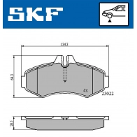 Тормозные колодки дисковые, комплект SKF VKBP 80412 1440251025 80Y49 3