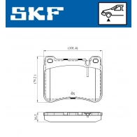 Тормозные колодки дисковые, комплект SKF VKBP 80495 V7 L4YH2 Mercedes C-Class (S203) 2 Универсал 1.8 C 180 Kompressor (2046) 143 л.с. 2002 – 2007