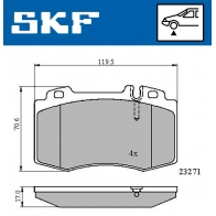 Тормозные колодки дисковые, комплект SKF VKBP 80513 1440251088 P26B CG