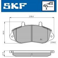 Тормозные колодки дисковые, комплект SKF Y WQD9V VKBP 80522 Renault Master (FD) 2 Фургон 3.0 dCi 140 (HD0S. FD0S. HD1S) 136 л.с. 2003 – 2025