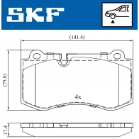 Тормозные колодки дисковые, комплект SKF 1440251116 GFVZ A VKBP 80549
