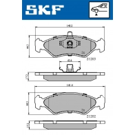 Тормозные колодки дисковые, комплект SKF D3 CAQV Ford Fiesta 4 (DX, JA, JB) Хэтчбек 1.0 i 52 л.с. 1997 – 1999 VKBP 80550