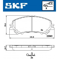 Тормозные колодки дисковые, комплект SKF VKBP 80557 A Nissan X-Trail (T32) 3 Кроссовер 1.6 dCi ALL MODE 4x4 i (NT32) 130 л.с. 2014 – 2025 ORY7 AX