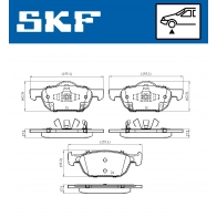 Тормозные колодки дисковые, комплект SKF Honda Accord 8 (CW) Универсал 2.2 i DTEC (CW3) 150 л.с. 2008 – 2025 VKBP 80560 A X RK4BN
