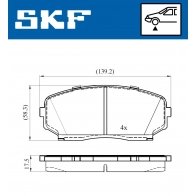 Тормозные колодки дисковые, комплект SKF VKBP 80612 A Mitsubishi Eclipse Cross 9U FNM