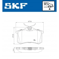 Тормозные колодки дисковые, комплект SKF VKBP 90047 1440251187 LT5O 7X4