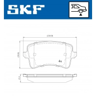 Тормозные колодки дисковые, комплект SKF VKBP 90052 JOK YO Audi A4 Allroad (B8) 4 Универсал 2.0 Tdi Quattro 170 л.с. 2009 – 2016