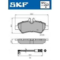 Тормозные колодки дисковые, комплект SKF Mercedes Sprinter (906) 2 Фургон 2.1 (3T) 214 CDI (9011. 9013) 143 л.с. 2016 – 2025 BJA4 E VKBP 90071 E