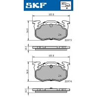 Тормозные колодки дисковые, комплект SKF VKBP 90120 Renault Megane (KA) 1 Универсал 1.6 16V (KA0B. KA04. KA11) 107 л.с. 1999 – 2003 KB7F V5