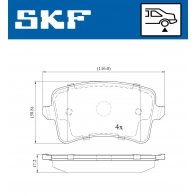 Тормозные колодки дисковые, комплект SKF Audi Q5 (8RB) 1 Кроссовер 3.0 Sq5 Tfsi Quattro 354 л.с. 2013 – 2025 5SFRG O VKBP 90150