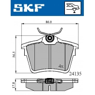 Тормозные колодки дисковые, комплект SKF Citroen C5 3 (RW, PF3) Универсал 3.0 V6 211 л.с. 2008 – 2025 4J L4S VKBP 90186