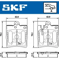 Тормозные колодки дисковые, комплект SKF VKBP 90199 Mercedes C-Class (S203) 2 Универсал 1.8 C 180 Kompressor (2046) 143 л.с. 2002 – 2007 J1Z1 G