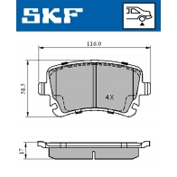 Тормозные колодки дисковые, комплект SKF VKBP 90221 WW 2QL Bentley Continental GT (3W) 2 Кабриолет 6.0 AWD 575 л.с. 2011 – 2024