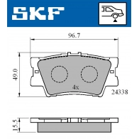 Тормозные колодки дисковые, комплект SKF 1440251276 6Y4U0 V VKBP 90307