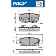 Тормозные колодки дисковые, комплект SKF Mitsubishi Lancer 10 (CXA) Хэтчбек 1.8 Flex 140 л.с. 2009 – 2025 N2KN 8Y VKBP 90416 A