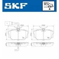 Тормозные колодки дисковые, комплект SKF Volkswagen Transporter (T4) 4 Грузовик X3V WTT VKBP 90493 E